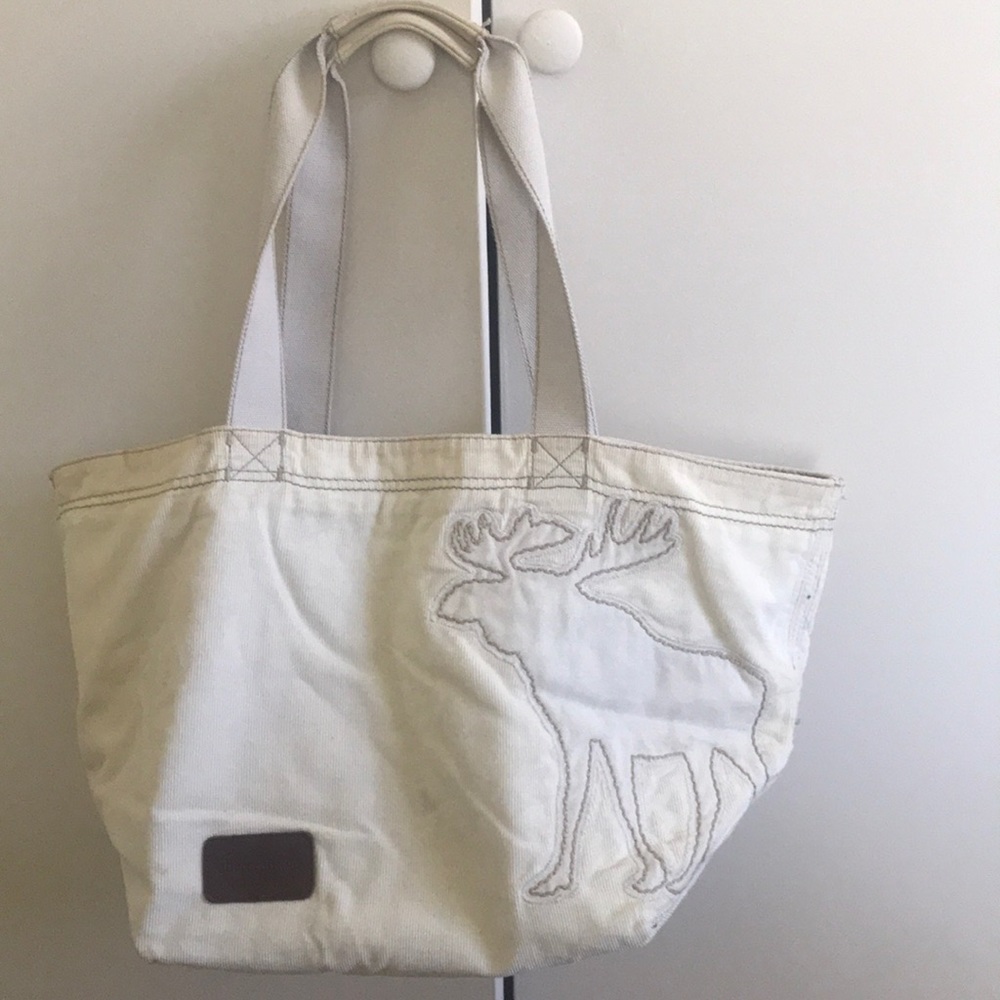 Abercrombie off white corduroy tote bag